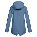 Women’s Hooded Zip Closure Windbreaker Rain Jacket