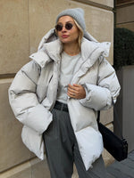 Women's Hooded Zip Front Puffer Jacket