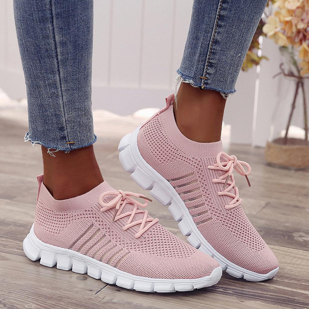 Women’s Knit Mesh Lace Up Sneakers