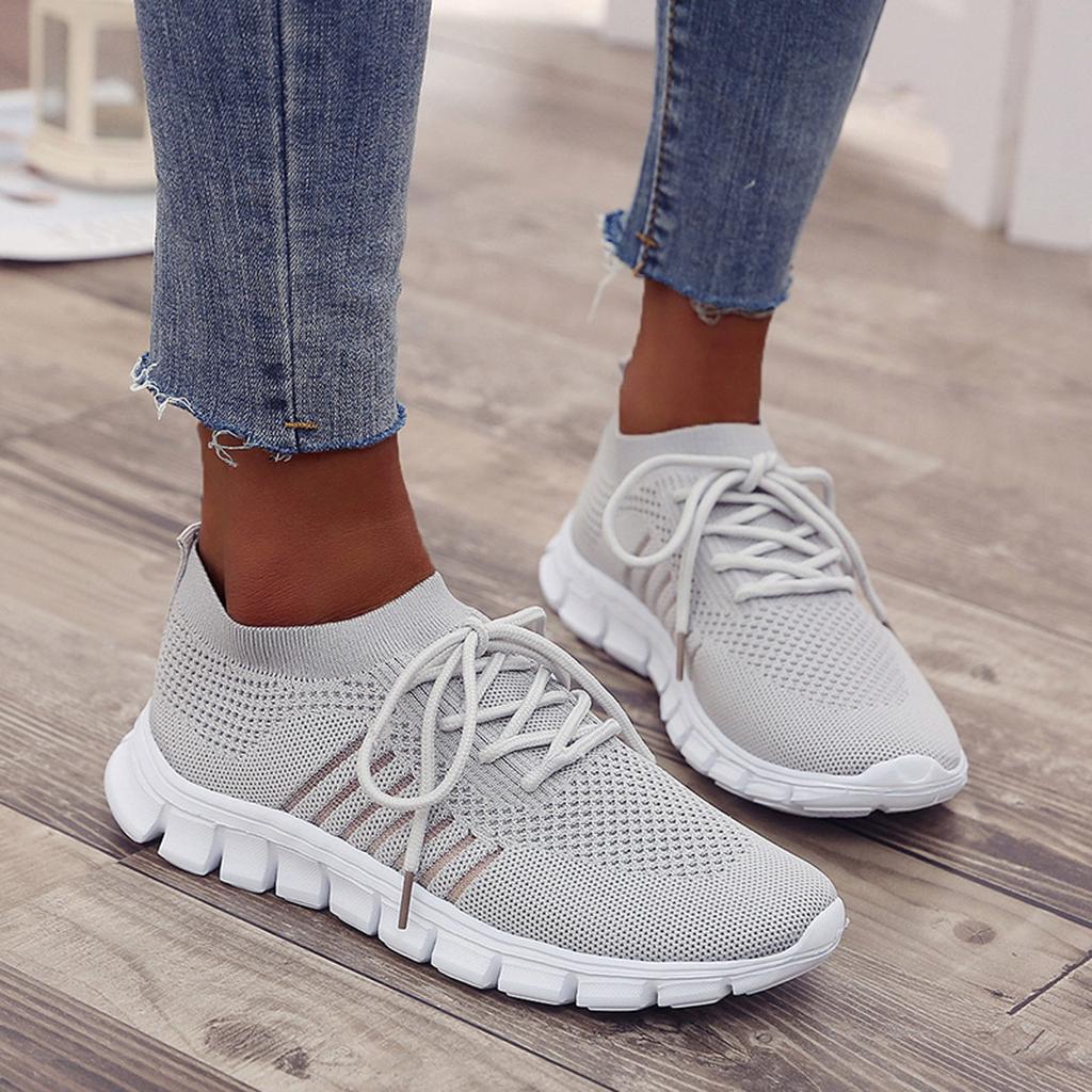Women’s Knit Mesh Lace Up Sneakers
