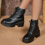 Women’s Lace-Up Chunky Sole Ankle Boots