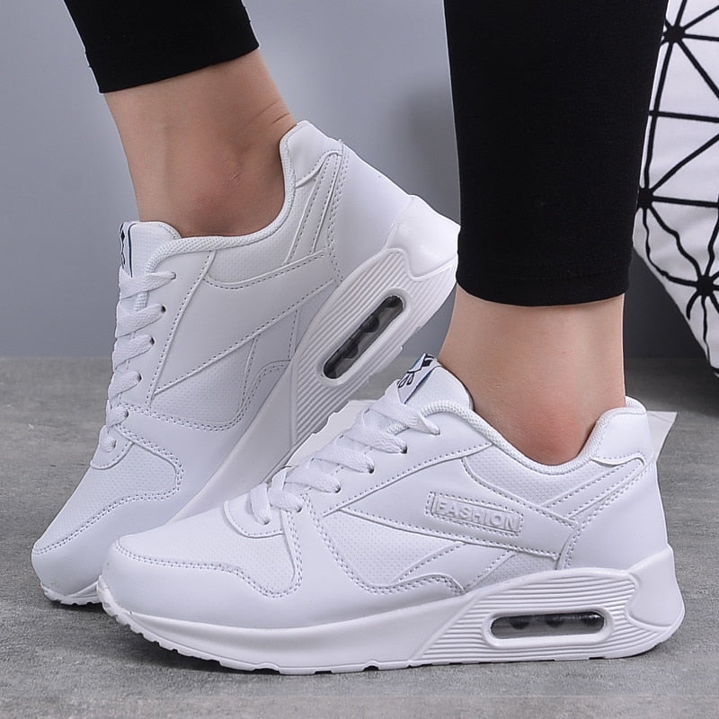 Women's Lace-Up Elevated Sole Sneakers