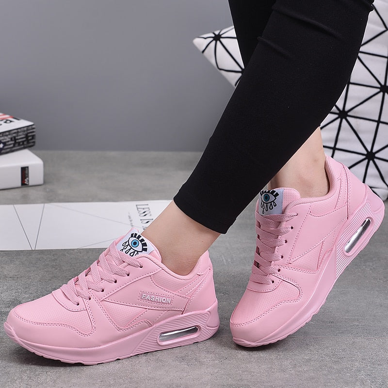 Women's Lace-Up Elevated Sole Sneakers
