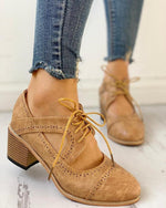 Women’s Lace-Up Mary Jane Block Heel Pumps