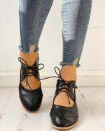 Women’s Lace-Up Mary Jane Block Heel Pumps