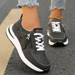 Women’s Lace Up Side Zipper Platform Sneakers