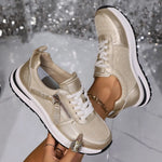 Women’s Lace Up Side Zipper Platform Sneakers