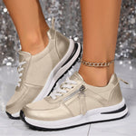 Women’s Lace Up Side Zipper Platform Sneakers