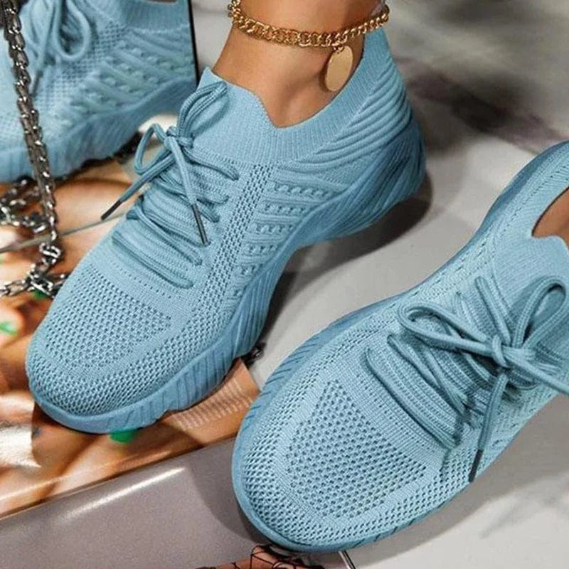 Women’s Lace Up Textured Upper Thick Sole Shoes