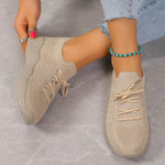 Women’s Lace Up Textured Upper Thick Sole Shoes