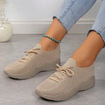 Women’s Lace Up Textured Upper Thick Sole Shoes