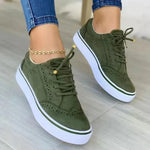 Women's Lace Up Wingtip Low Top Sneakers