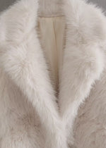 Women's Lapel Collar Long Sleeve Faux Fur Coat