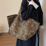 Women’s Leopard Print Large Shoulder Tote Bag