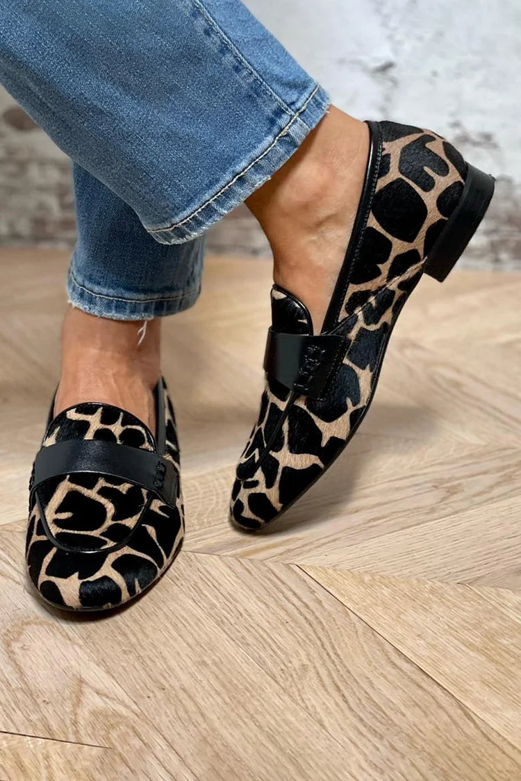 Women’s Leopard Print Loafers Slip-On Flats