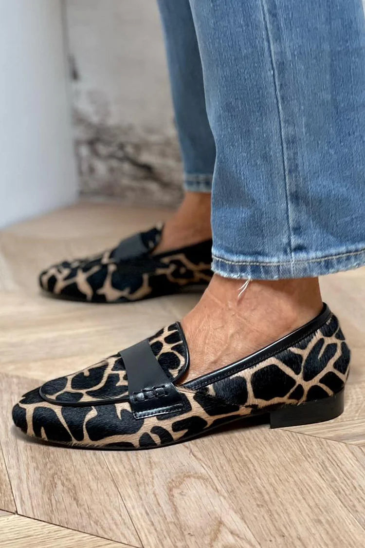 Women’s Leopard Print Loafers Slip-On Flats