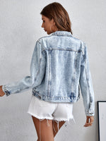 Women’s Light Wash Button Front Denim Jacket