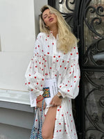 Women’s Long Sleeve Button Front Maxi Summer Dress