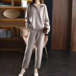 Women’s Long Sleeve Collared Knit Lounge Sweater