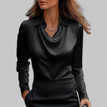 Women’s Long Sleeve Cowl Neck Blouse