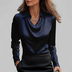 Women’s Long Sleeve Cowl Neck Blouse