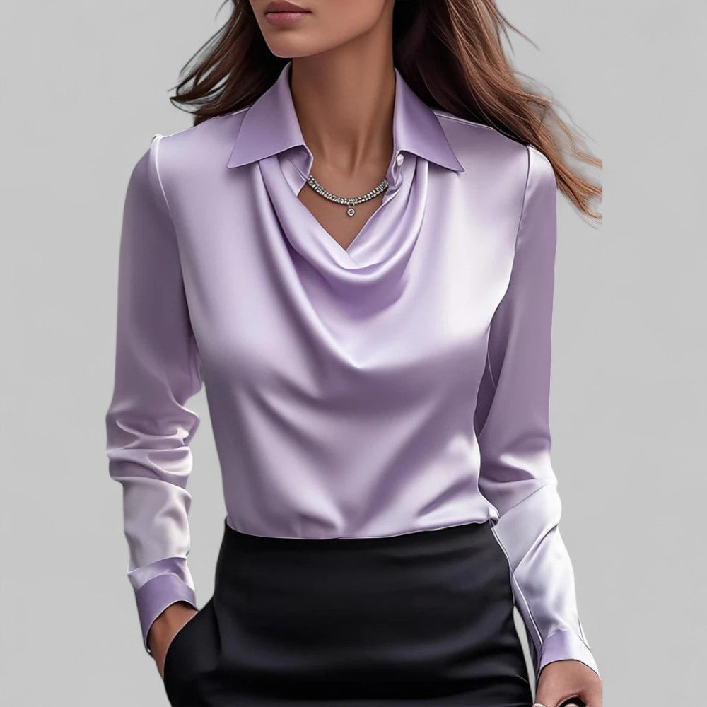 Women’s Long Sleeve Cowl Neck Blouse