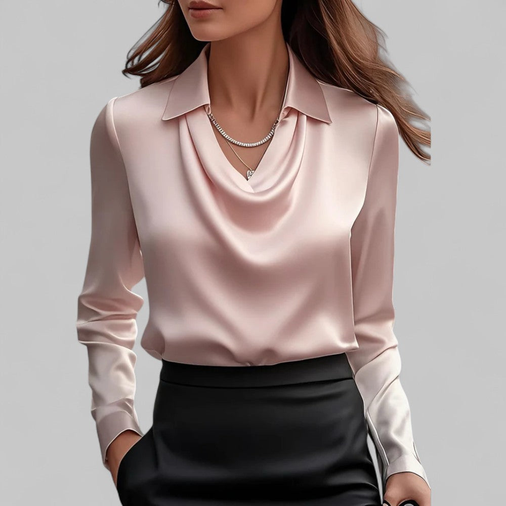 Women’s Long Sleeve Cowl Neck Blouse