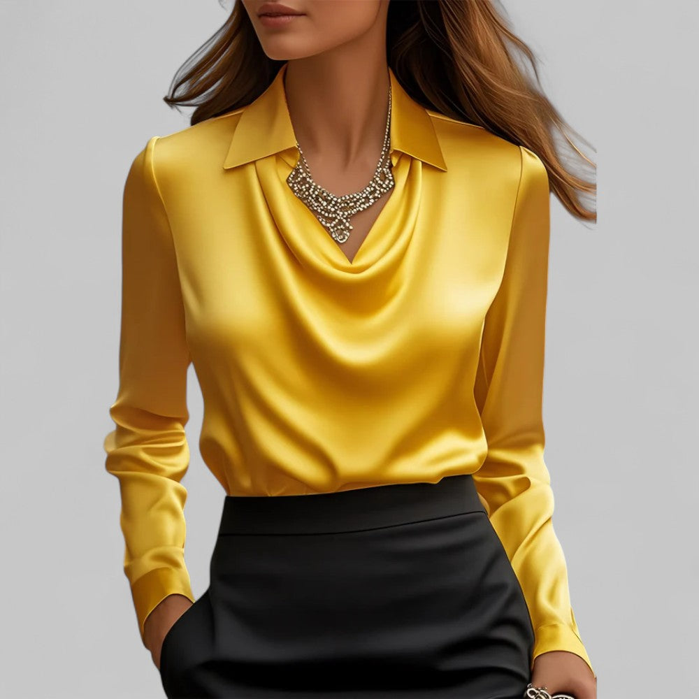 Women’s Long Sleeve Cowl Neck Blouse
