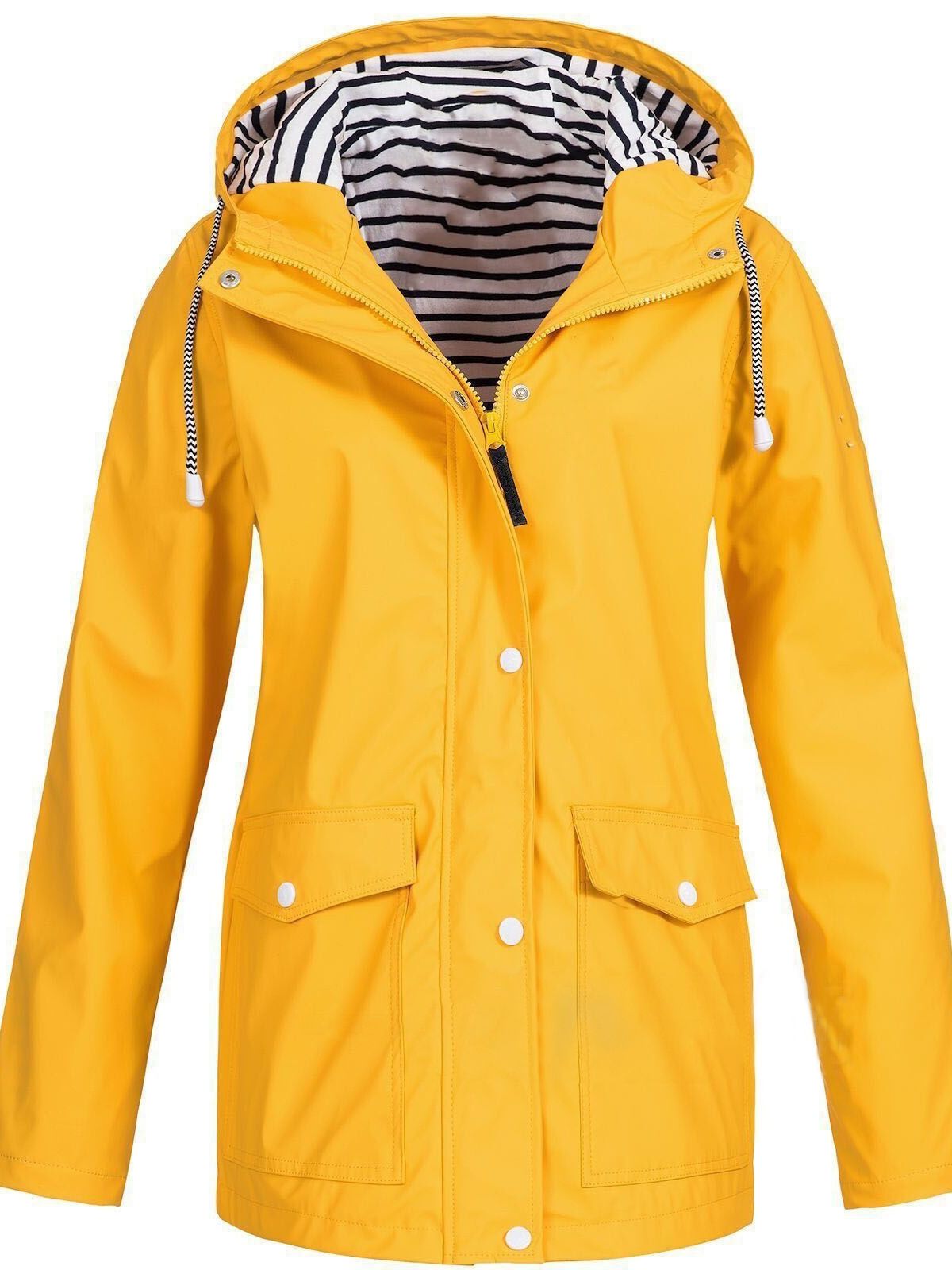 Women's Long Sleeve Hooded Waterproof Rain Jacket