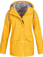 Women's Long Sleeve Hooded Waterproof Rain Jacket