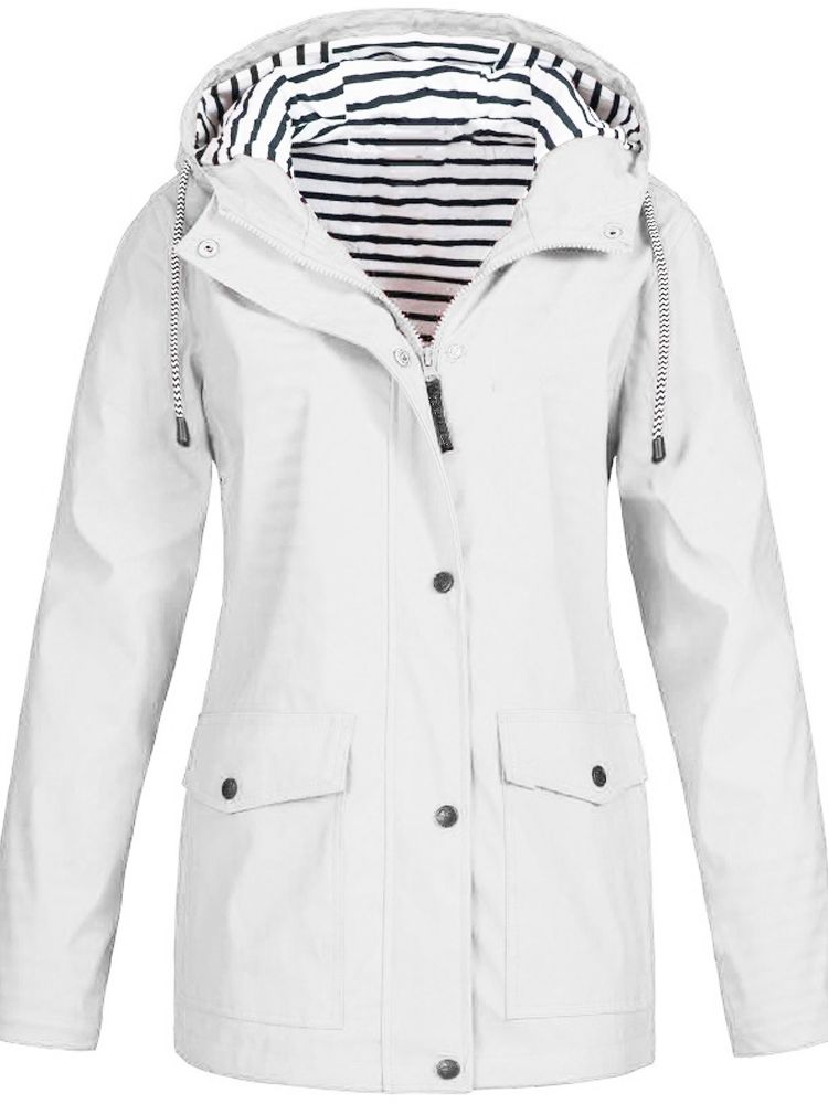 Women's Long Sleeve Hooded Waterproof Rain Jacket