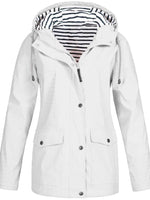 Women's Long Sleeve Hooded Waterproof Rain Jacket