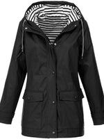 Women's Long Sleeve Hooded Waterproof Rain Jacket