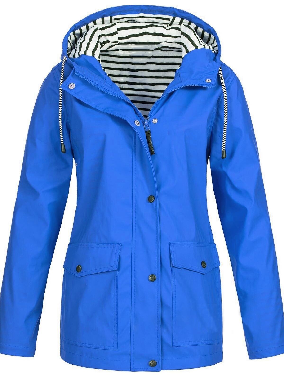 Women's Long Sleeve Hooded Waterproof Rain Jacket