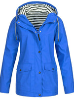 Women's Long Sleeve Hooded Waterproof Rain Jacket