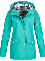 Women's Long Sleeve Hooded Waterproof Rain Jacket