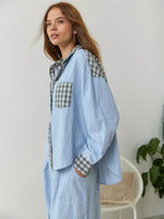 Women’s Long Sleeve Plaid Button Front 2 Piece Pajama Set