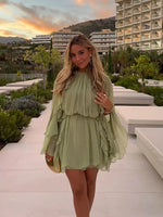 Women’s Long Sleeve Ruffle Mini Summer Dress