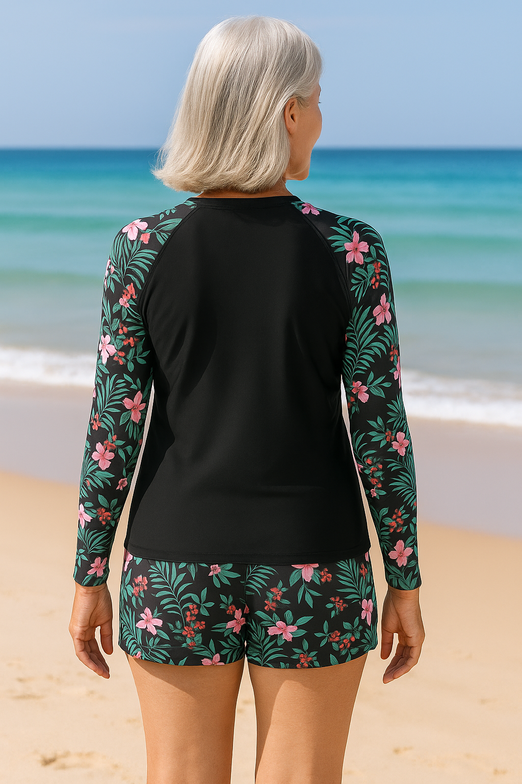 Women's Long-Sleeve Two-Piece Swimsuit