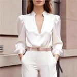 Women’s Long Sleeve V-Neck Blouse