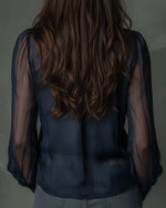 Women’s Long Sleeve Zip Front V-Neck Blouse