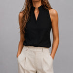 Women's Mandarin Collar Sleeveless Blouse