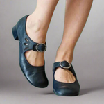 Women's Mary Jane Buckle Strap Block Heel Shoes