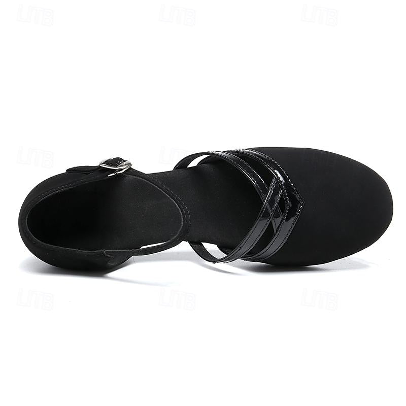Women's Mary Jane Round Toe Buckle Strap Cross Strap Block Heel Shoes