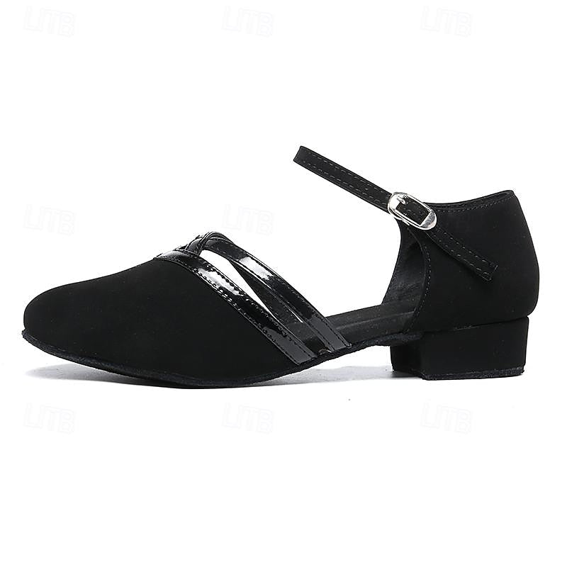 Women's Mary Jane Round Toe Buckle Strap Cross Strap Block Heel Shoes