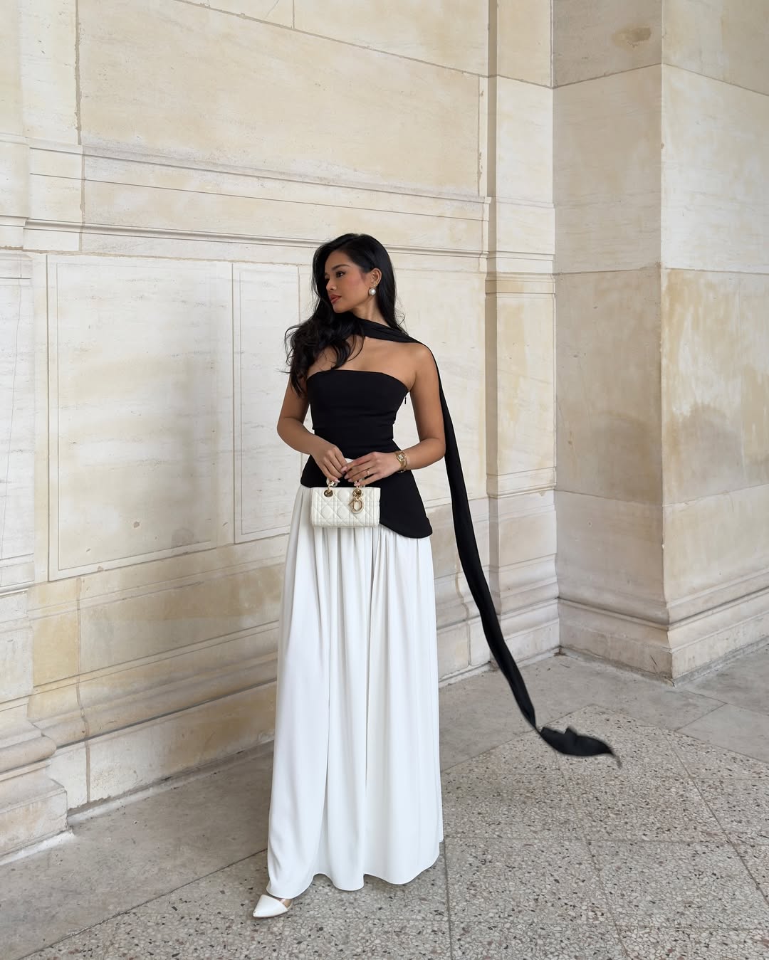 Women's Maxi Strapless Scarf Neck Asymmetric Side Slit Wedding Guest D– Marlow & Quinn