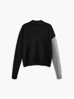 Women's Mock-Neck Asymmetric Cable Knit Sweater