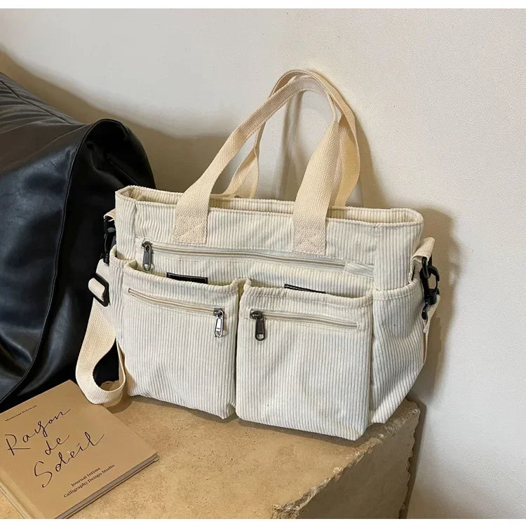 Women’s Multi Pocket Corduroy Crossbody Bag