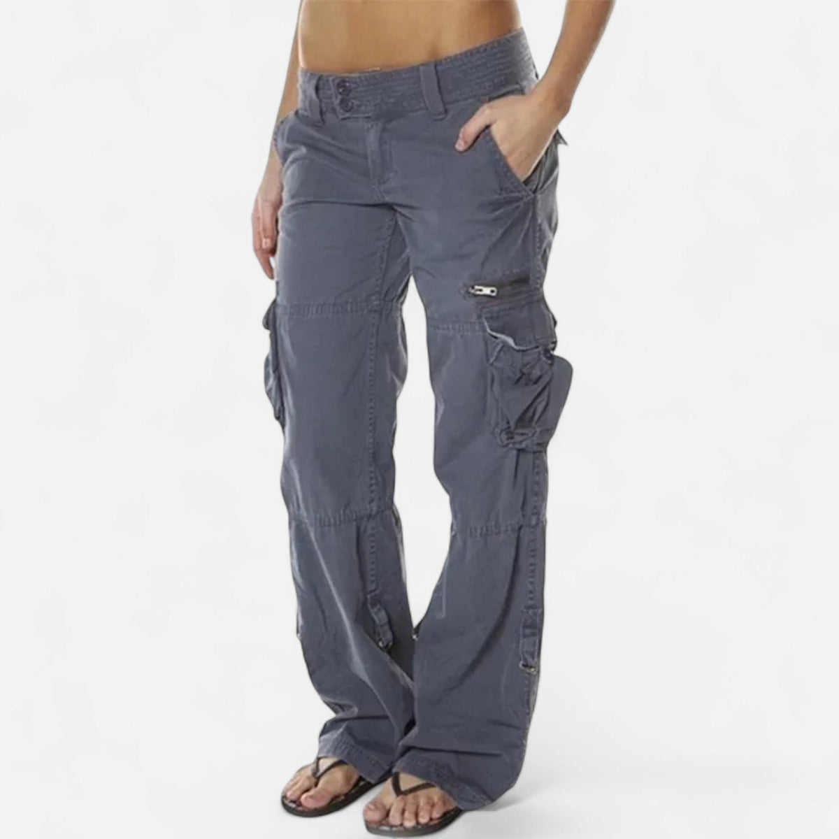 Women's Multi-Pocket Loose Leg Utility Cargo Pants