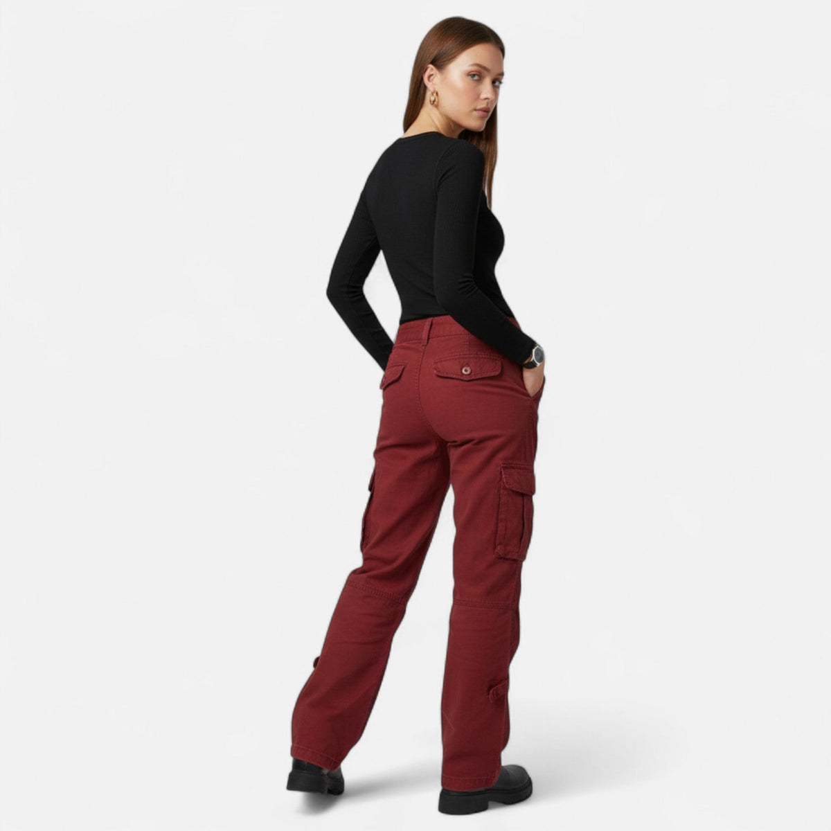 Women's Multi-Pocket Loose Leg Utility Cargo Pants
